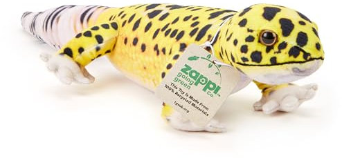 Zappi Co 100 % recyceltes Plüsch-Leoparden-Gecko-Spielzeug (48 cm Länge), gefüllt, weich, kuschelig, umweltfreundlich, für Neugeborene