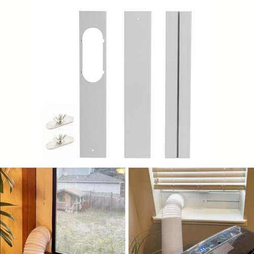 Sello de aire acondicionado deslizante, placa deslizante para puerta, kit de aire acondicionado de puerta corredera, longitud ajustable de 55 a 160 cm para kit de deslizamiento de puerta (2 piezas)