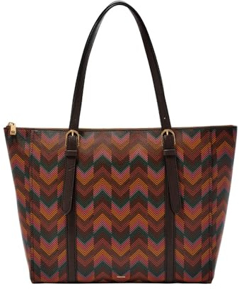 Fossil Women's Carlie Brown Cotton Blend Tote Bag, ZB11088998