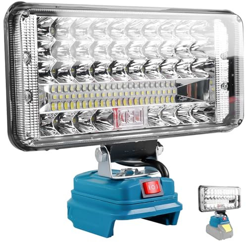 18V 90W Akku Lampe für Makita, 7500LM Tragbares Flutlichter Kabellose Led Arbeitsleuchte 2 Hellig keitseinstellungen Lampe Zwei USB Aufladung Für Autoreparaturen, Notfall Baustellen