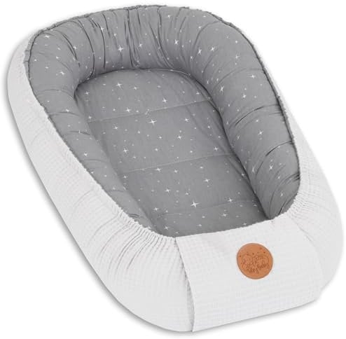 Babynest Neugeborene Nestchen Baby 90x50 cm - Kokon Handmade zweiseitig aus Baumwolle Waffel mit Babynestchen Galaxie