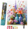 Bougimal Peinture par Numero Adulte Paysage, Sans Cadre inclure Pinceaux et Acryliques Peintures - 40x50 cm, Fleurs 4