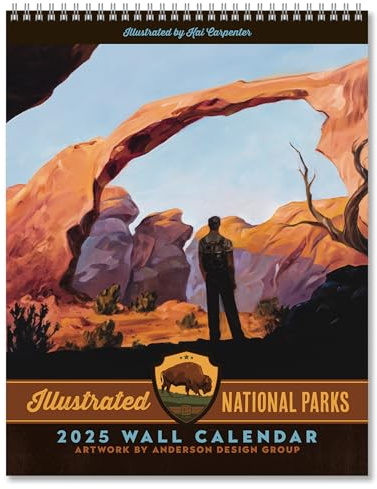 Americanflat Wandkalender 2025 – malerisches Nationalpark-Kunstwerk – 25,4 x 33 cm großer Wandkalender – 12-Monatskalender zum Aufhängen für Zuhause oder Büro – Kalender 2025 für Planung und