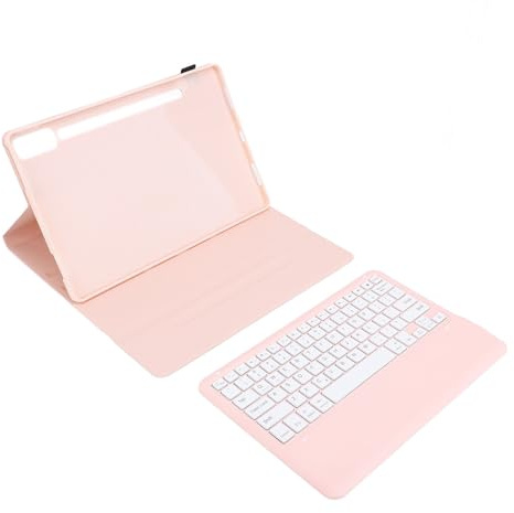 VBESTLIFE Tablet-Hülle Tastatur-Set für Tab P12, Magnetische Tastaturhülle mit Stifthalter, Abnehmbar, Bluetooth, Wiederaufladbare Tastatur, für Tab P12 2023 12,7 Zoll (Rosa)