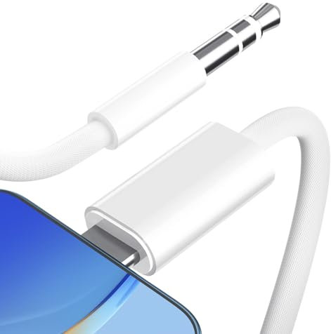 Auto AUX Kabel für iPhone, Audiokabel auf 3.5mm Audio Adapter für iPhone SE/14/14 Pro/14 Plus/13/13 ProMax/12/11/X/XS/XR/8 Car Audio, Kopfhörer, Lautsprecher - 1M