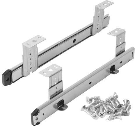 Lot de 2 glissières de tiroir pour montage de supports de clavier ou tiroirs pour rénovation sous le bureau (35,5 cm)