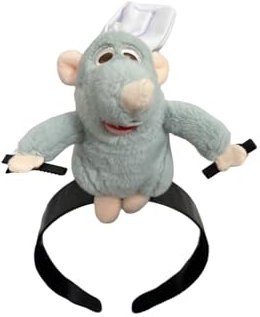 Frauen Cartoon Remy Ratatouille Kopfbedeckung Niedliche Mausohren Stirnband Haarnadel Ratatouille Kostüm Maus Stirnband Stofftier Kopfbedeckung Cartoon Merch Kostüm Requisiten Lustige Geschenke für