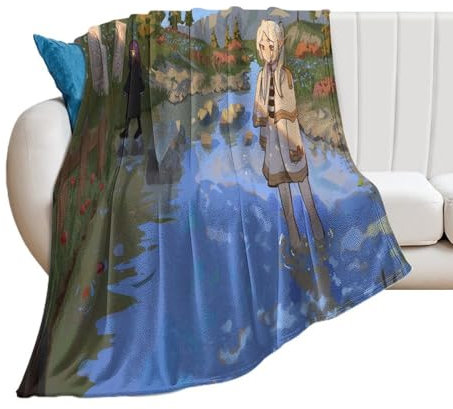 YOUMAN Frieren Japan Fleece-Decken, beliebter Anime-Druck, weich, flauschig, Plüsch, Flanell, Überwurf, leicht, 300 g/m², für alle Jahreszeiten, 152,4 x 203,2 cm