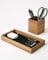 HULISEN Wooden Desk Organizer Tray with Pen Holder, Non-Slip Desk Tray and Pencil Holder Set with Felt Lined, Desktop Accessories for Home Office Workspace Organization