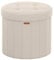 SONGMICS Mazie Kollektion – Sitzhocker rund, Fußhocker mit Stauraum, Faltbarer Hocker mit abnehmbarem Deckel, einfache Montage, Samt, Wohnheim, Schlafzimmer, Wohnzimmer, cappuccinobeige LSF608L01