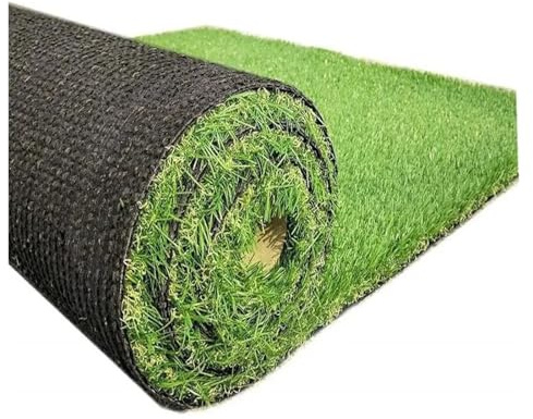 Tapis de gazon artificiel, 7x12 pieds, faux gazon intérieur et extérieur for pot de chiens, support en caoutchouc avec Drainage, installation facile