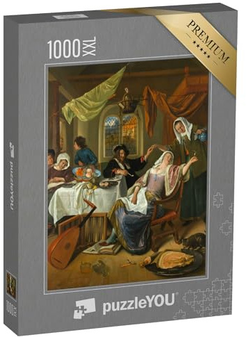 Puzzle 1000 Teile XXL „Jan Steen - Der aufgelöste Haushalt“