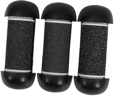 LIFKOME Ersatzrollen Elektrischer Hornhautentferner Roller 3 Stück Schwarz Für Fußpflege Präzises Peeling Nachfüllköpfe Zubehör Fußfeile