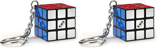 RUBIK'S Cube 3X3 Porte-CLÉS - Jeu Casse-Tête Coloré Rubik's - Mini Puzzle 3x3 Orginial Correspondance Couleurs - Cube Classique Résolution Problème - Version Mini - 6064001 - Jouet Enfant 8 Ans et +