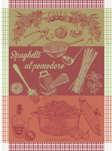 Garnier Thiebaut Geschirrtuch Spaghetti Pomodoro Basilic 56x78 cm Baumwolle