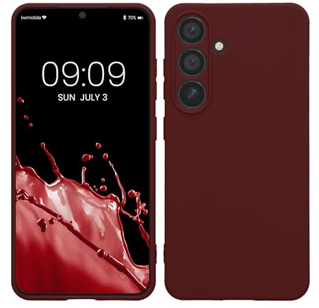 kwmobile Handyhülle für Samsung Galaxy S24 Hülle - weiches Handy Silikon Case - Schutzhülle Cover - Bordeaux Violett