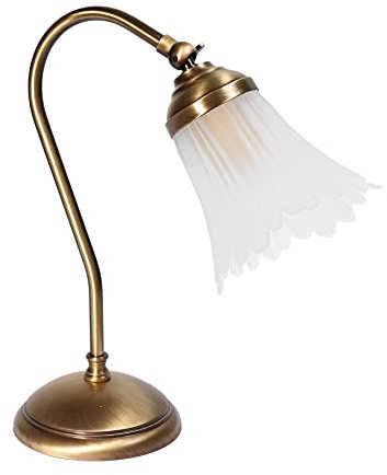 Premium Tischleuchte aus Messing bronziert Floraler Stil E14 bis 40W 230V Nachttischleuchte Schlafzimmer Wohnzimmer Lampe Leuchte Beleuchtung innen Tischlampe