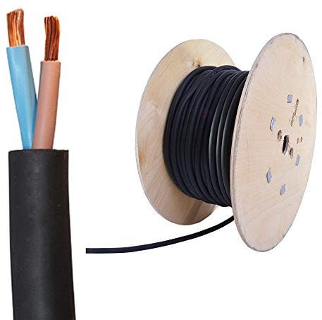 All Lengths 2 Core 1.5mm H07RN-F Rubber Cable Heavy Duty Pond Outdoor Lighting (10m)