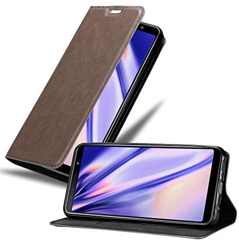 Cadorabo Hülle kompatibel mit Samsung Galaxy A7 2018 aus Premium Kunst Leder Flip Klappbare Stoßfeste Magnetische [Standfunktion] [Kartenfächern] Cover Hülle für Galaxy A7 2018 Tasche in Braun