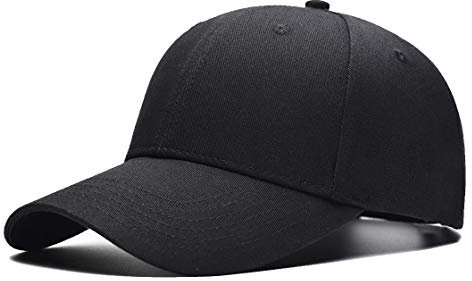 YULOONG Baseball Cap 100% Baumwolle Classic Sports Casual Golf Cap Sunhat Einstellbare Größe Schwarz