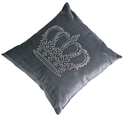 JK Home Samt-Kissenbezug, für Sofa, Bett, Hochzeit, Grau, 45 x 45 cm