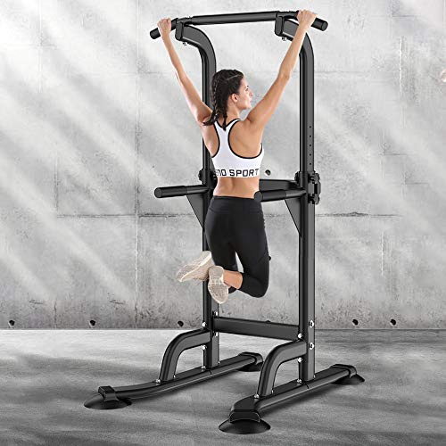 SogesPower Power Tower Dip Station Pull Up Bar Station for Home Gym