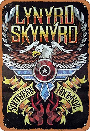 Henson Lynyrd Skynyrd Southern Rock and Roll Vintage Tin Sign Logo 12 * 8 inches Advertising Eye-Catching Wall Decoration