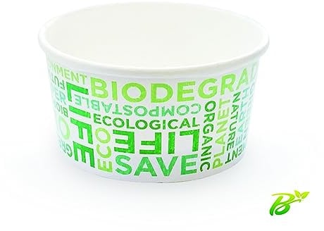 Sdg Pot de Glace en Carton Recyclable Texte Bio 200 ml Lot de 2010
