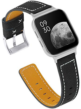 Chofit Kompatibel mit Oppo Watch 41mm 46mm, Weiches Leder Ersatzarmband für Oppo Watch 41mm/46mm Smartwatch für Herren Damen
