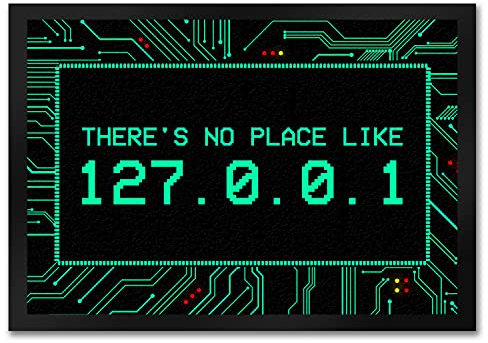 trendaffe Localhost Fußmatte mit IP Adresse 127.0.0.1 in türkis - There's no Place Like