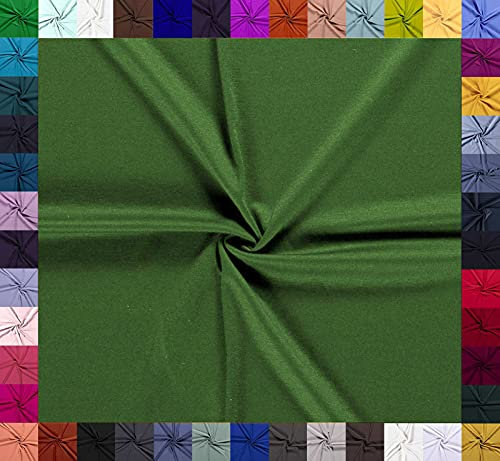 0,5m Baumwoll-Jersey uni 8% Elasthan Baumwollstoff elastisch Meterware Jersey-Stoff Oeko-Tex Kl 1, Farbe:farngrün