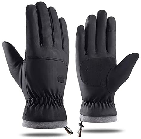 wueiooskj Winterhandschuhe, Fahrradzubehör, rutschfeste Sporthandschuhe, süßes Geschenk, wasserdicht, vollständiger Schutz, Skihandschuh, Fahrradzubehör, Schwarz