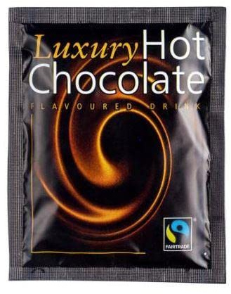 Nutshell Fairtrade Hot Chocolate Sachets - 25g (Box 100) | Single-serve portions reduce waste and simplify inventory control in busy commercial self-service beverage stations.