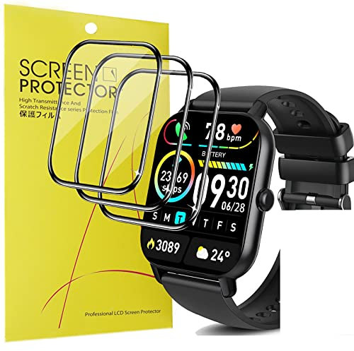 Blueshaweu Film de protection Compatible avec Aptkdoe P66D Smartwatch, protection écran pour Aptkdoe P66D/Ddidbi P66D 1.85 Smartwatch,3D couverture complète HD protection d'écran (3 packs)