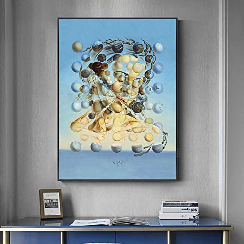 HOLEILUCK Peinture célèbre Salvador Dali Galatée Sphères Peinture à l'huile Impressions sur toile sans cadre Art mural pour salon Décoration d'intérieur 70 x 115 cm Sans cadre