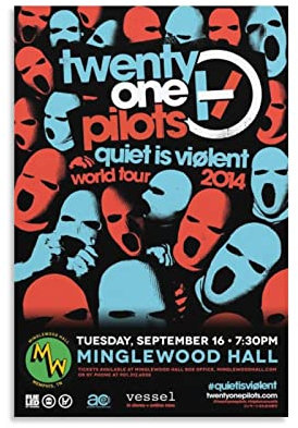 Bybali Vintage Musik Kunst Twenty One Pilots World TourFashion Poster Dekorative Malerei Leinwand Wandkunst Wohnzimmer Poster Schlafzimmer Gemälde 20 x 30 cm