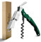CORKAS Tire Bouchon Professionnel, Couteau de Sommelier, qualité hôtel et Restaurant, Couteau de Serveur avec Décapsuleur et Coupe-Capsule, Ouvre Bouteille en Acier Inoxydable （Vert Foncé)