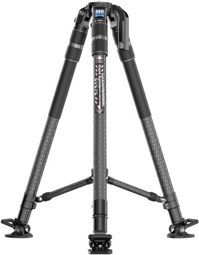 SIRUI SVS75 Professional Video Tripod, 61 Carbon Fiber With One-Step Height Adjustment, Mid-Level Spreader, Load up to 55.1lbs, for Video Camera