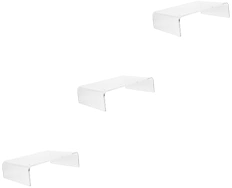 Operitacx 3stücke Acryl Monitor Riser Stand Transparente Computer Und Laptop Halterung Für Ergonomische Höhenverstellung Für Büro Und Home Office Stabil Und Platzsparend