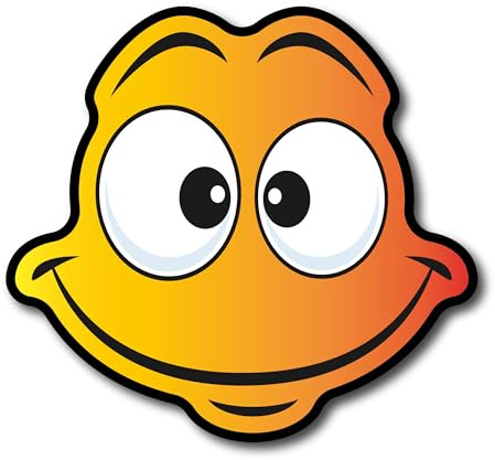 Premium Aufkleber Vinyl Autosticker grinsendes Emoji 26x24cm (XL) - Wetterfest, Leicht Anzubringen & Rückstandsfrei Entfernbar, Langlebige Designs für Auto