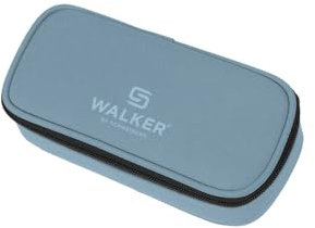 Walker Unisex Classic Ice Blue 49164-330-Lifestyle Pencil Box, Federmappe mit geräumigem Hauptfach und doppelseitiger Trennwand mit 20 Stiftfächern, Wasser-und schmutzabweisend, 21 x 10 x 6 cm