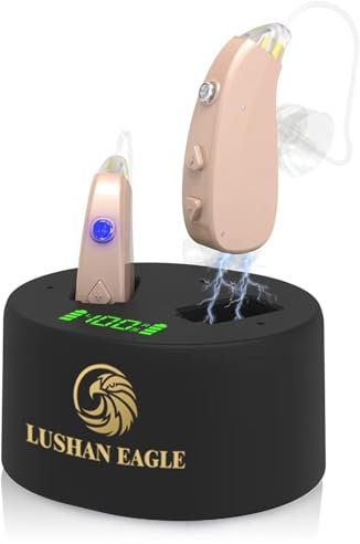 Auriculares amplificados Amplificador de sonido con chip digital Color de piel recargable (paquete de dos)