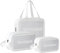 Namenand Beauty case Trasparente, 3 Pezzi Borse da Toilette Viaggio Impermeabile per Donna Uomo, Borse per Cosmetici con Zip, Cosmetici Trucco Portatile per Bagno, Piscina, Viaggio, Aereo - Bianco