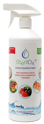SterilOx Natural Food-Safe Disinfectant Spray – Alcohol-Free HOCl Cleaner for Fruit, Veg, Meat & Kitchen Surfaces – No Rinse, Biodegradable Sanitiser – 1000 ml