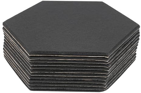 Apriltop 12 Stück Hexagon Akustikpaneele Selbstklebend 30 * 35cm, Schallabsorber Wand Boden, für Schlafzimmer, Wohnzimmer, Klavierzimmer, Dunkelgrau