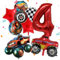 Auto Luftballons Geburtstag Deko 4 Jahre Junge- Hot Whels Geburtstagsdeko 4 Jahr Wheels Ballon 4. Geburtstag Deko Car Happy Birthday Folienballons Kindergeburtstag für Kinder Racing Party Supplies