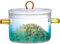 Simmer Pot - Clear Stock Pots, 900 Ml, Modern Clear Glass Pot | Heat Resistant Glass Slow Cooker - Multipurpose Stock Pot with Lid for Noodles, Soup, Milk, Tea, Cooked