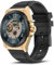 BRIBEJAT Reloj Inteligente Hombre, 1.32 HD Smartwatch, Reloj Digital Hombre con Pulsometro, Monitor de Sueño, Podómetro, IP68 Impermeable, Reloj Deportivo Redondo para Android iOS, Dorado