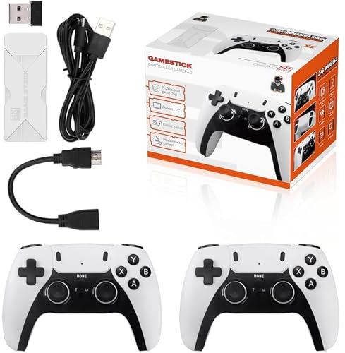 BIRCHTREES Retro Stick, 2025 aggiornato con Display 4K HD Plug And Play Video Game Stick, Dotato di 2 Controller Wireless a 2,4 GHz per Tutti i televisori