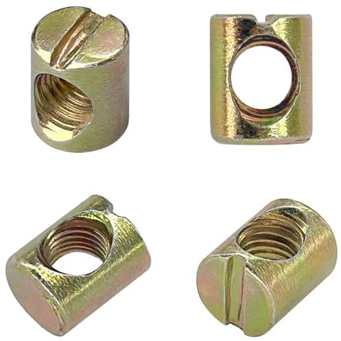 60 PCS M6 M8 Barrel Nuts,Slotted Dowel Nuts for Furniture,Beds,and Chairs